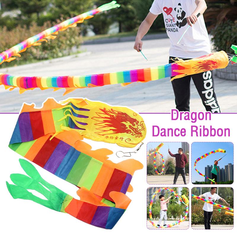2/5/7/12/15 Meter Dragon Dance Ribbon Fitness Dragon Body Without Rod Festival Celebration Square Dance Performance Props