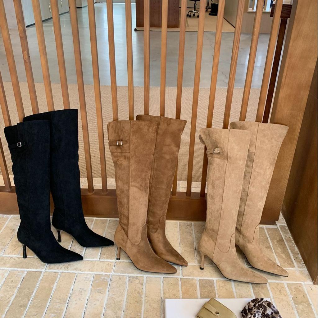 High-heeled French Pointed Toe Over the Knee Boots Women's Boots 2025 Autumn and Winter New Two-wear Tall Fashion Stacking Boots