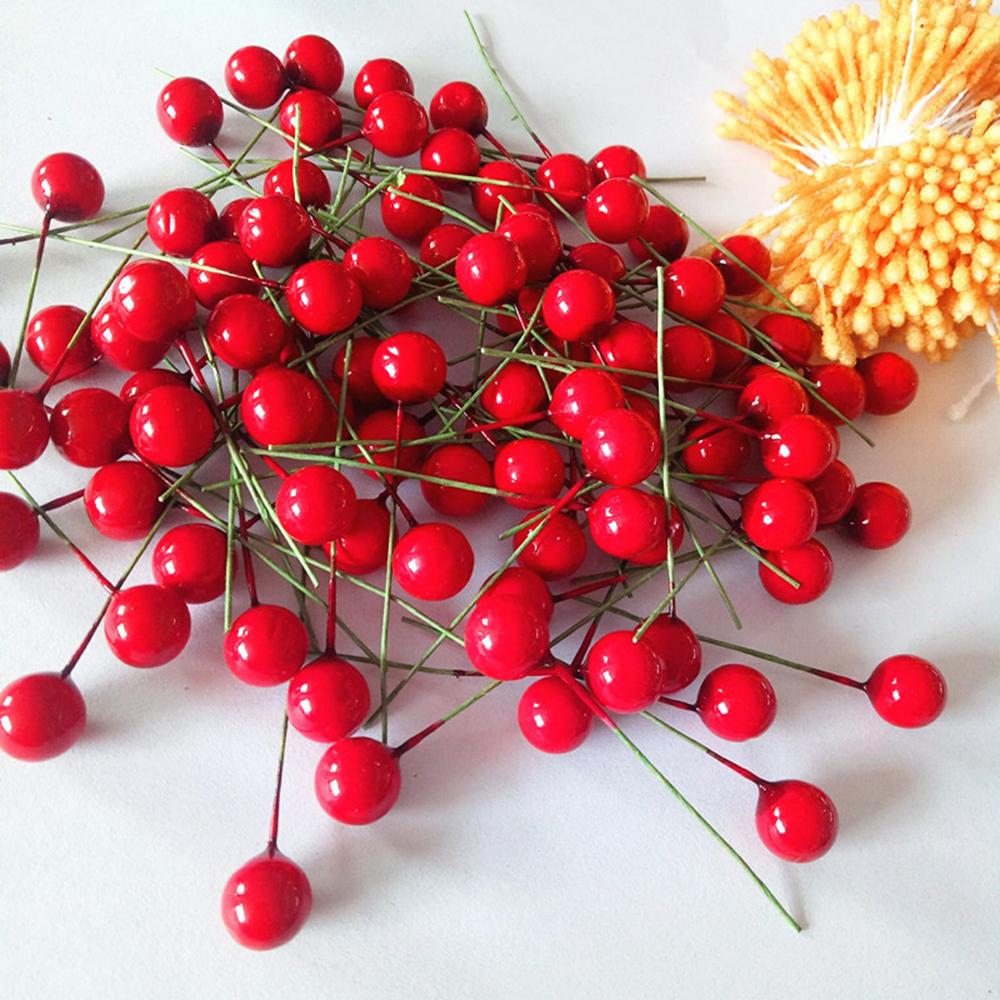 Meideli 3Pcs Holly Berries Artificial Flower Ornament Christmas Paillette Glitter Simulation Berry Xmas Tree Decoration Rose Red Meideli 3Pcs Holly Berries Artificial Flower Ornament Christmas Paillette Glitter Simulation Berry Xmas Tree Decoration Rose Red