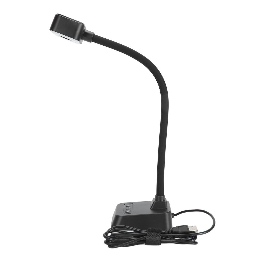 4K USB Document Camera 360 Deg Rotatable Lens Auto Focus 3 Level LED Light AI Noise Reduction Mic Foldable for Windows