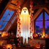 Halloween Dekoration für Innen und Außen Hängende Schaukel Geist Dekoration mit Ahornblatt, LED Beleuchtet Großes Gruseliges Haustür Ornament Schwingend Fernbedienung