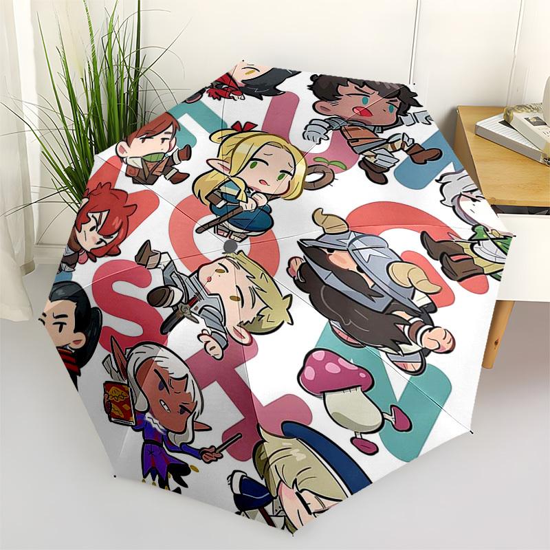 

1pc Chibi Character Outdoor Umbrella - Automatic Opening/Closing, Portable 3-Fold Design, 8-Rib Iron Frame, Perfect Gift for Fans, Travelers, Dai