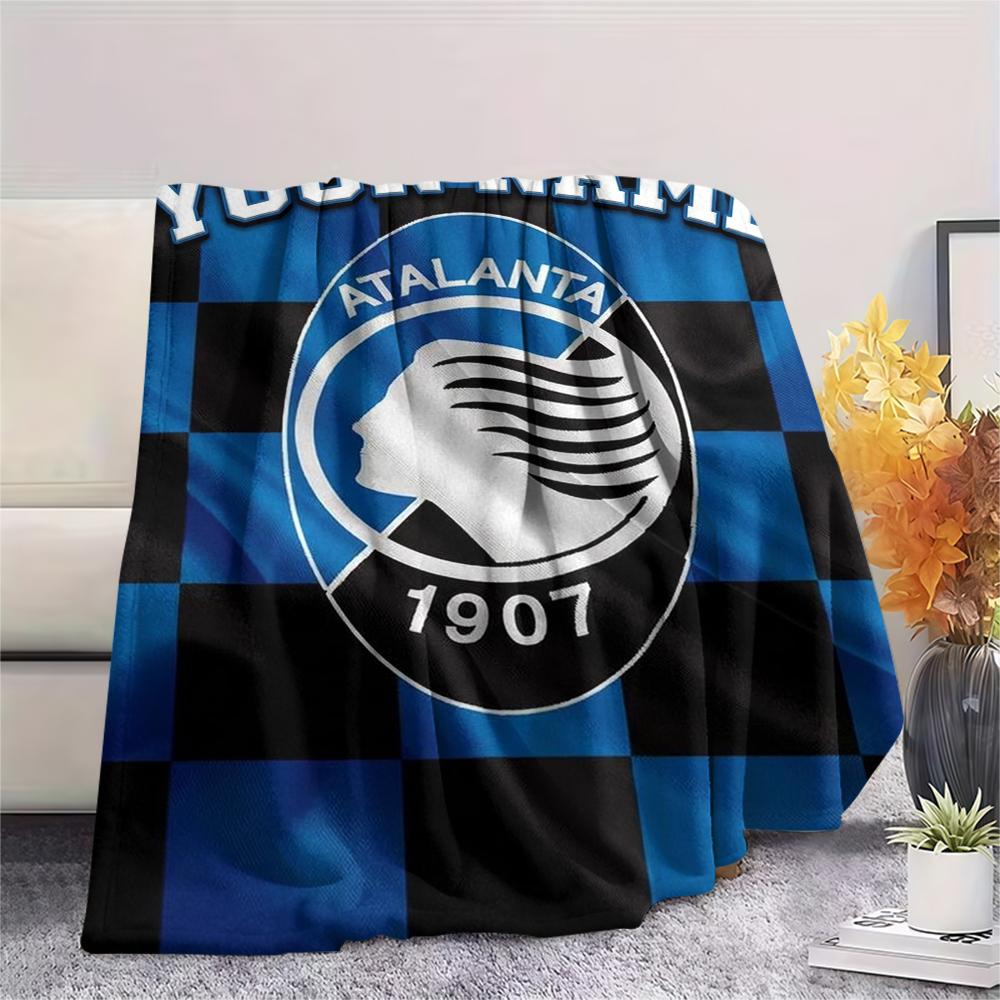 1pz Coperta in Flanella Personalizzata con Nome e Motivo Atalanta BC Adatta a Tutte le Stagioni per Arredamento Casa Calore e Comfort Regali Regalo per le Feste