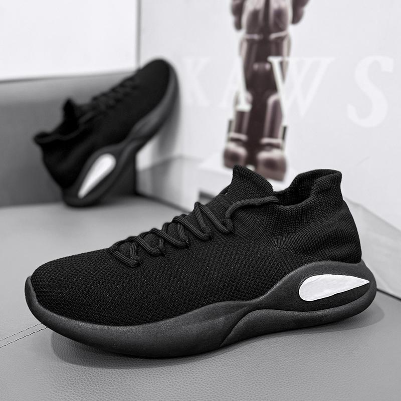 Fashion black Men Running Walking Sock Shoes Fashion Casual Sneakers Breathable Sport Shoes Lightweight Men Sneakers Casual Shoes