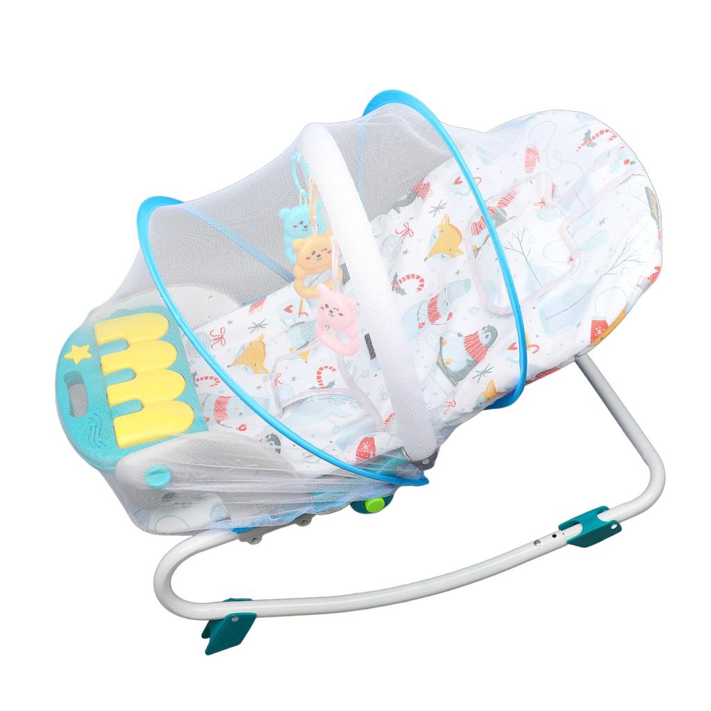 Electric Baby Swing Chair with Music Toys Net Adjustable 3 Point Safety Belt 44.1 Lb Load Bearing