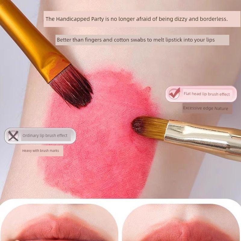 Lip Brush, Lipstick Brush, Retractable and Portable, Blending, Professional Makeup Artist Special, High-End Makeup Brush with Cover, Lip Mask Brush