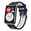 Dual‑Color Silver‑Buckle Silicone Watch Band Strap, Replacement Wrist Accessory for Huawei Watch Fit New