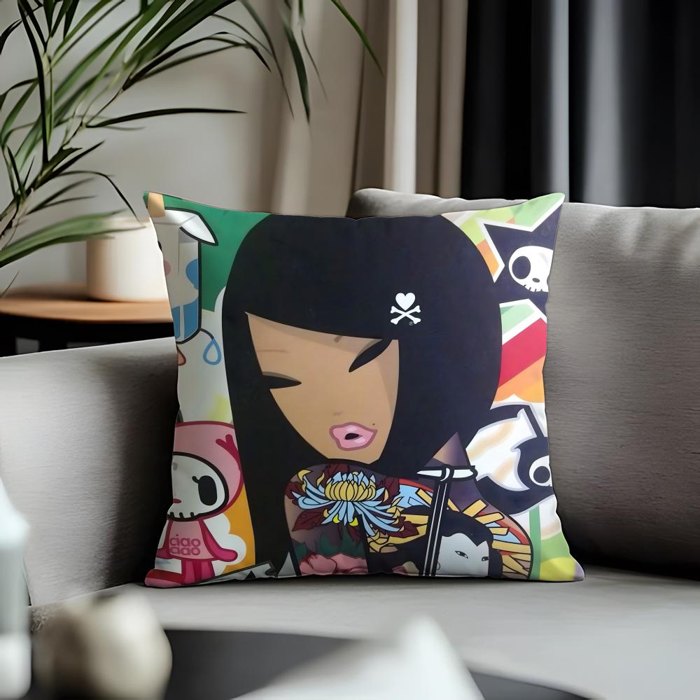 Viral Ttokidokiead Cushion Cover Antidustmite Pillowcase Invisible Zipper Silky Short Plush Sofa Cushion Cover