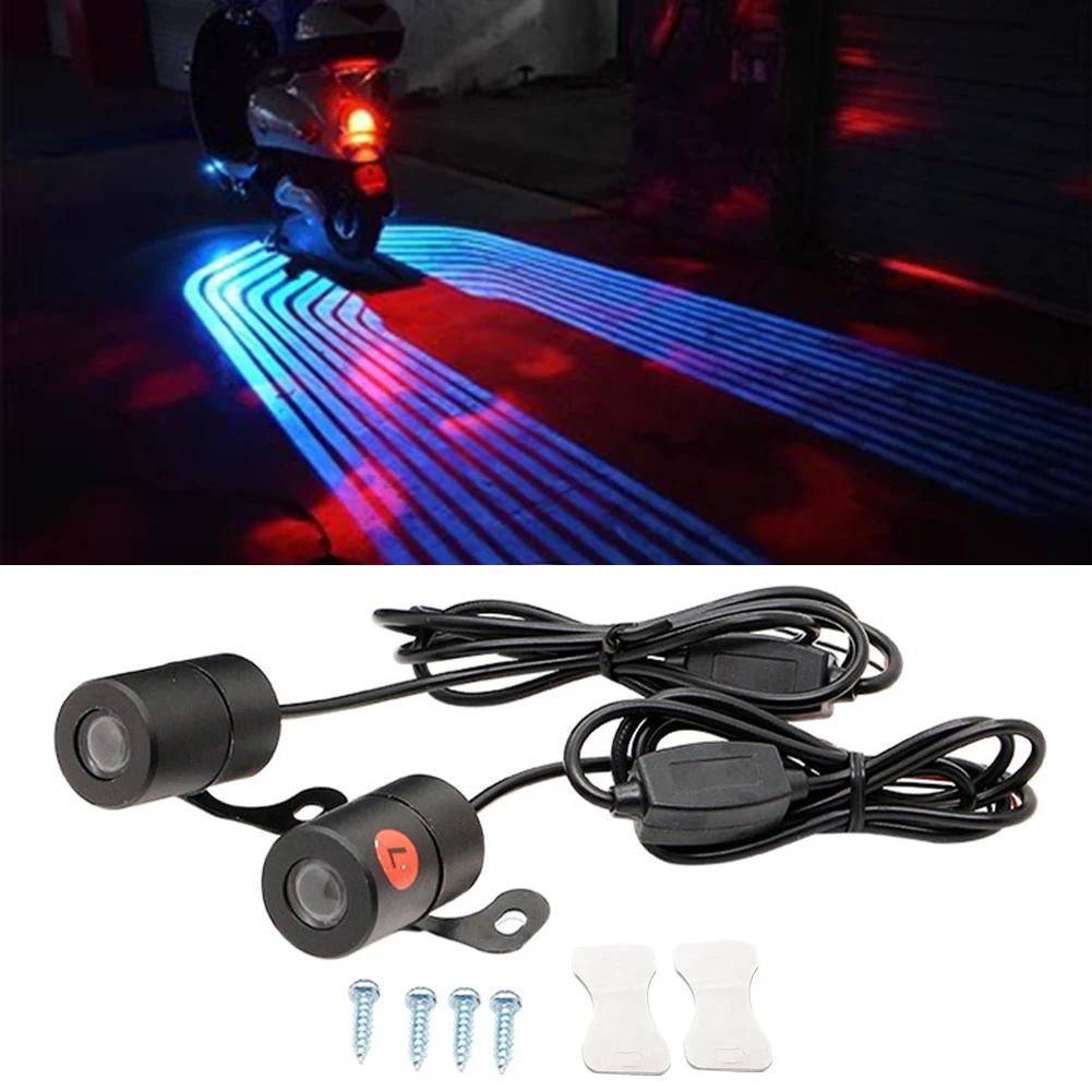 2PCS Motorcycle LED Lamps Welcome Door Courtesy Light With Projector Angels Wing Led Carpet Underglow For Car Motorcycle Light