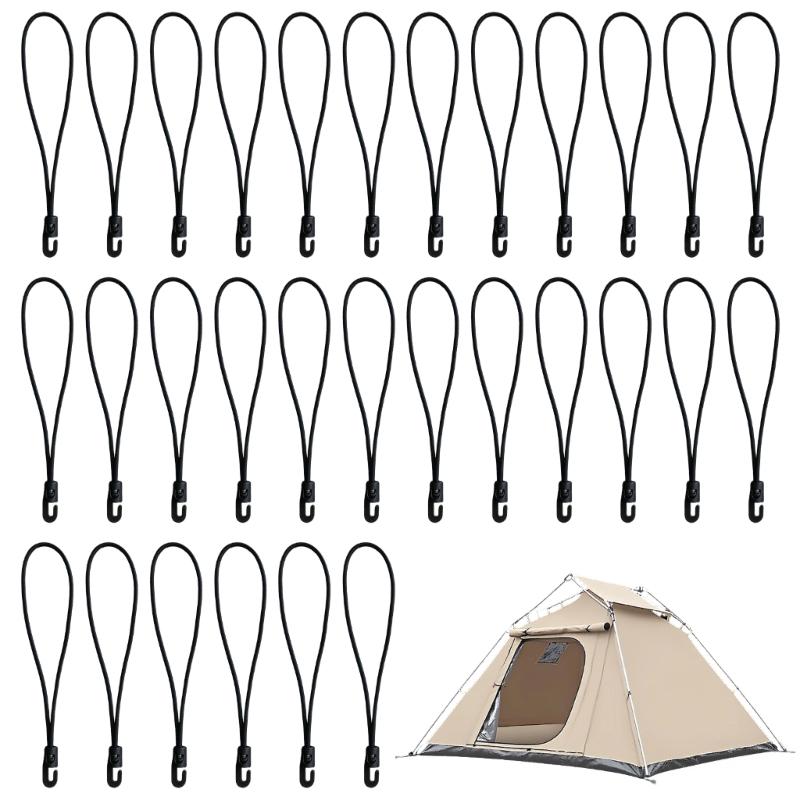 

30Pcs 4mm Elastic Nylon Cord String With Hook Clip 25cm Long Bungee Rope For Sewing Craft Supplies Camping Gear Repair 1