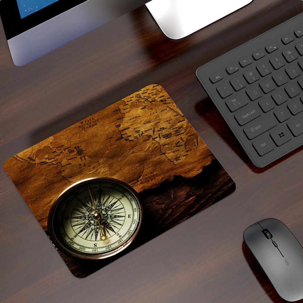 Retro Pirate Ship Nautical Map Mouse Pad Game mause pads Laptops Small Wrist Protector Supplies Desk Accessories Luxury Notebook