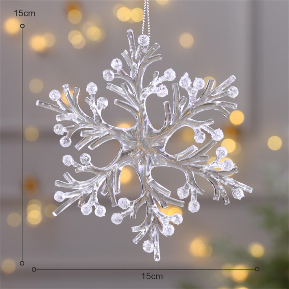 Acrylic Acrylic Snowflake Icicle Ornaments White Lifelike Drop Pendants Crystal Christmas Deer Pendant Xmas Tree New Year 2025
