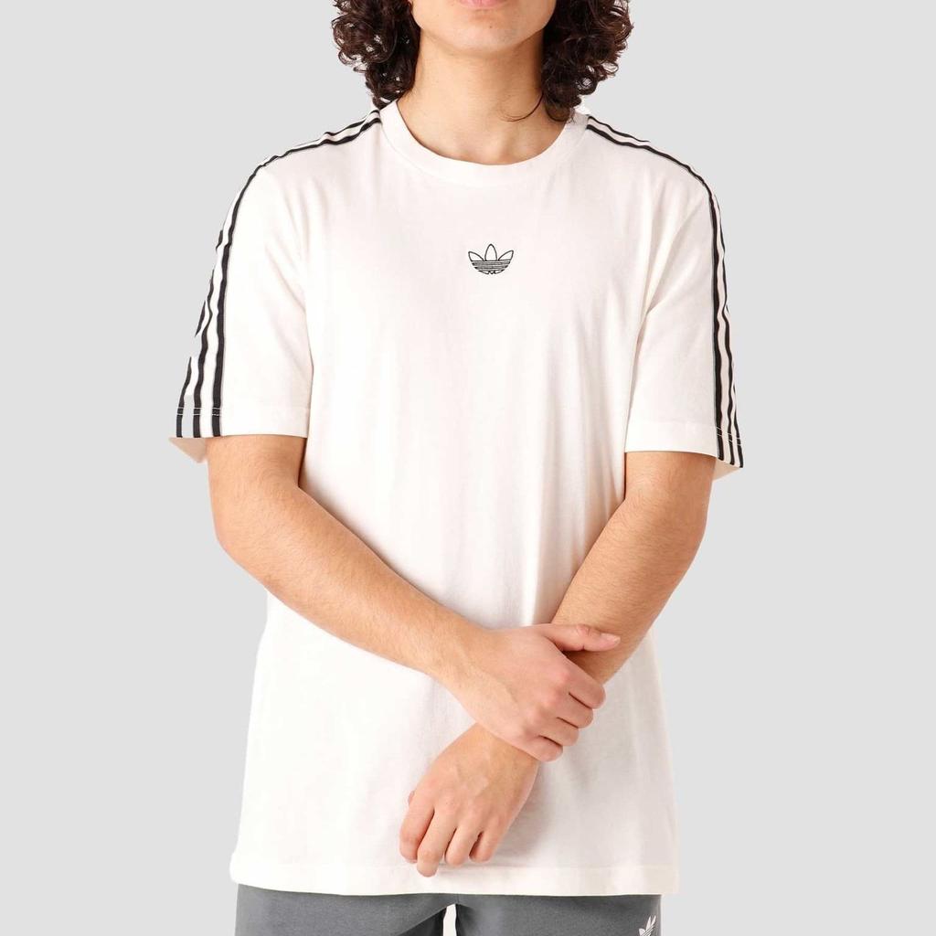 Adidas Originals Trefoil Sprt 3-Stripes Casual Crewneck Short Sleeve T-Shirt Men Tops White GN2422