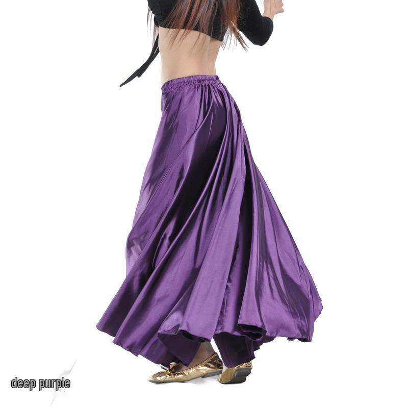 Big Swing Satin Belly Dance Skirt for Stage Performance