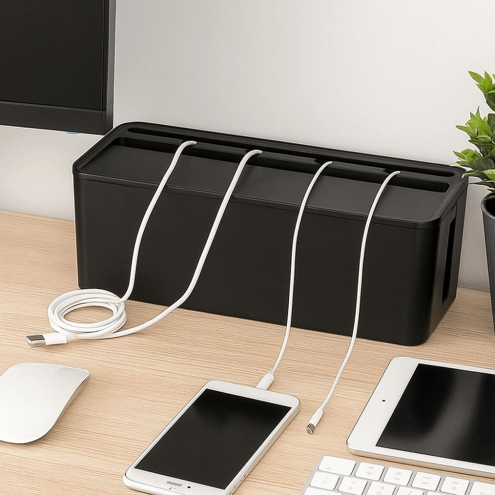 with Plastic Lid Household Cable Management Box Storage Bin Power Cord Case  Plug-in Board