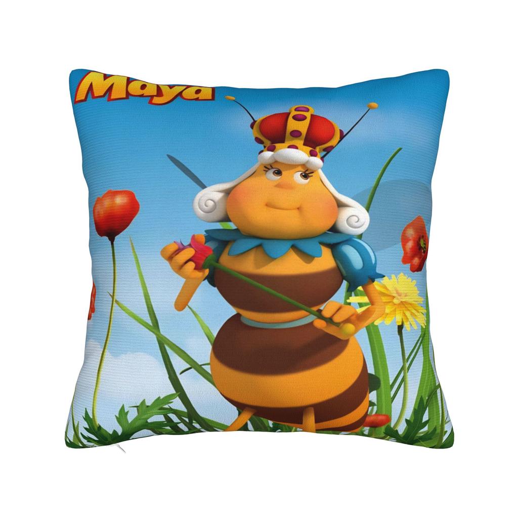 Maya de Bij Met Bloemen Cartoon Kussensloop Merchandise Zacht Kussenhoes Cadeau Sierkussenhoes Huis Multi Maat