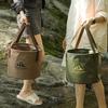 Portable Car Folding Bucket Plastic Car Wash Bucket Bathroom Tool Camping Foldable Sink Kitchen