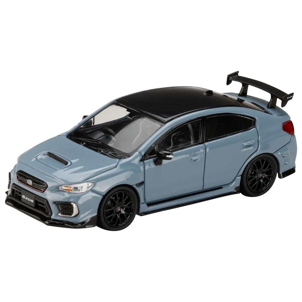 Hobby JAPAN HJ64 1/64 Subaru S208 NBR Challenge Package Cool Grey Khaki Diecast Car Model with Engine Display Model HJ644068GK