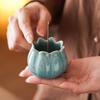 Nine-Hole Metal and Ceramic Petal Incense Holder - Vertical Stand for Indoor Use