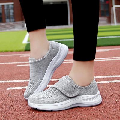Klettverschluss-Laufschuhe mit weicher Sohle für Senioren, Männer und Frauen, Weite Passform, Große Größe 42, Ideal für Herbstsport und Komfort.
