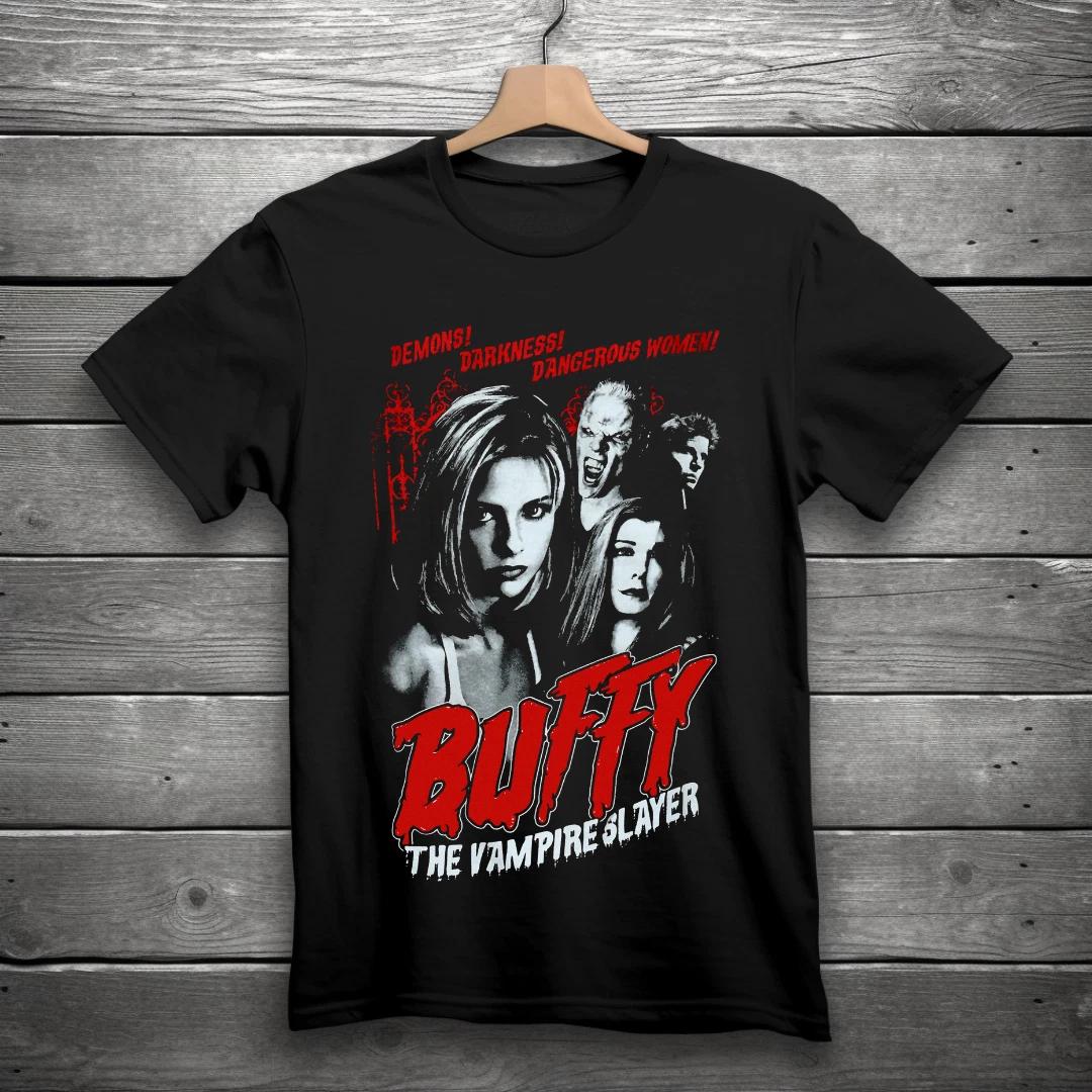 Buffy The Vampire Slayer Demons, Darkness, Dangerous Women! T-Shirt Black S-3XL 4XL