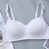 Light Pink Wireless Cotton Bra with Adjustable Straps
