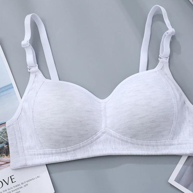 Light Pink Wireless Cotton Bra with Adjustable Straps