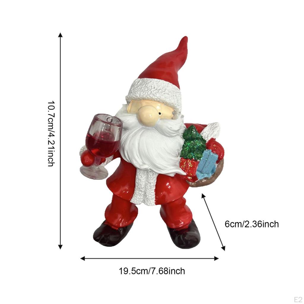 Santa Claus Figurine Christmas Decoration Adornment Decorative Cartoon Sculpture Statue for Shelf
