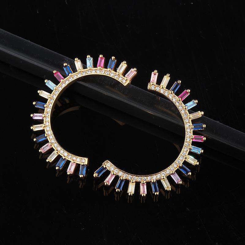 South American Jewelry Brazilian Glass Stone Color Matching Earrings Versatile Simple Geometric Zircon Earrings