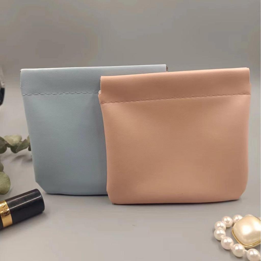 Compact PU Multipurpose Pouch: Lipstick, Coins, Jewelry, Earphones Storage.