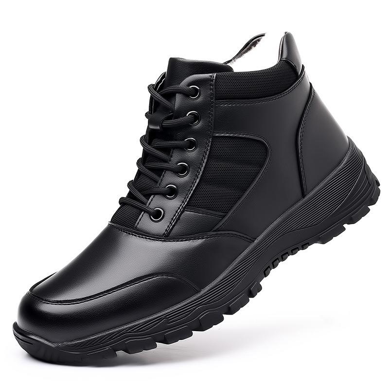 Warm cotton shoes men's winter velvet outdoor sports leisure high-top leather shoes genuine leather wool cold-proof snow boots