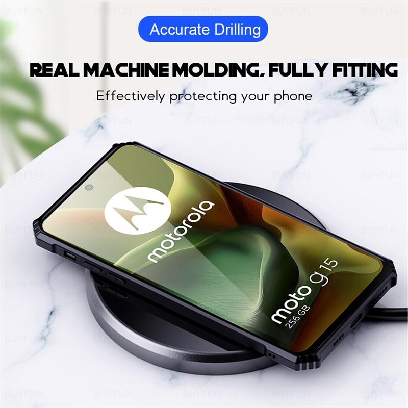Acrylic Transparent Armor Shockproof Case For Motorola Moto G05 G15 G35 G45 G55 G75 G85 G 15 75 5G TPU Soft Frame Protect Funda