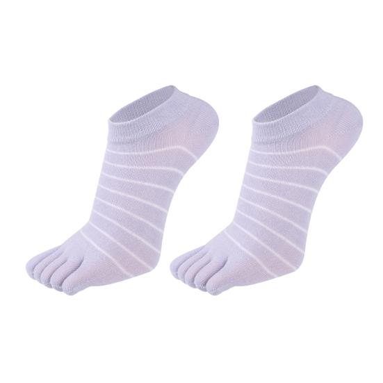 1 Pair Women Socks Five-Toed Split-Toe Design Anti-Odor Sweat-Absorbent Shallow Mouth Socks Sports Daily Wear