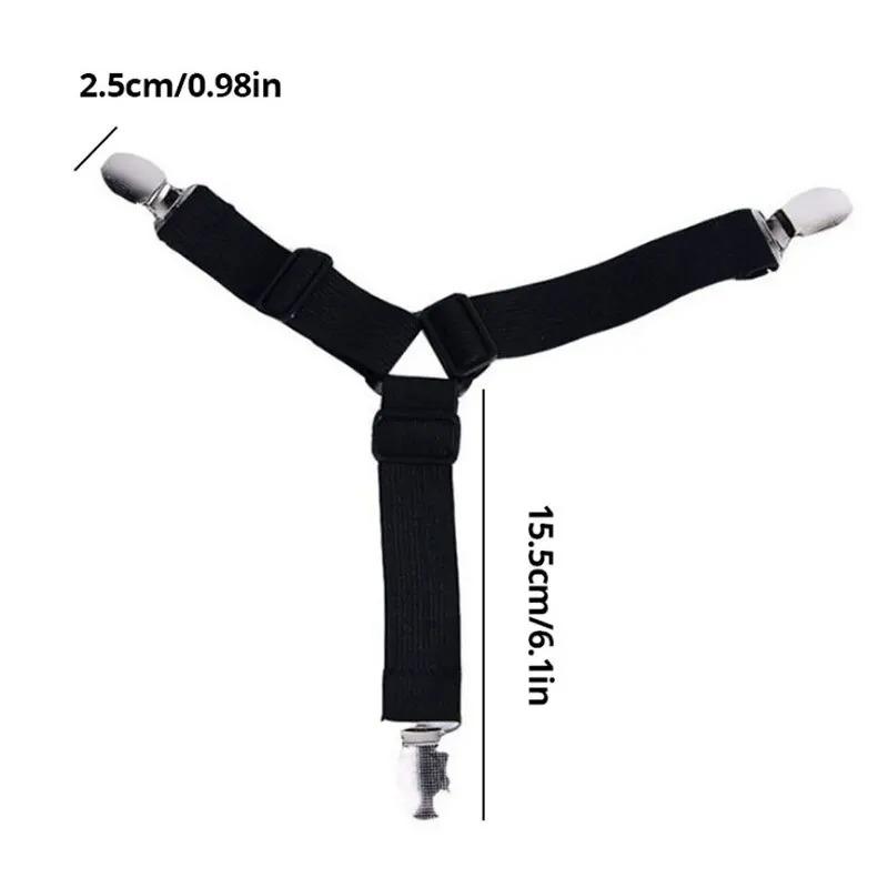 4Pcs/lot Bed Sheet Fasteners Holder Gadgets for Bed Sheet Organizer Mattress Cover Clip for Home Elastic Straps Adjustable Clips