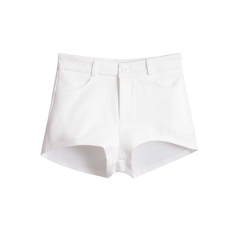 

American Spicy Girl Low-Waist Red Bodycon Shorts - Slimming Petite Fit, Hip-Enhancing Women s Spring/Summer Booty Shorts Large білий