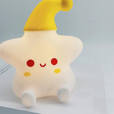Niedliches Nachtlicht Stern Niedliches Geburtstagsgeschenk Weiche Silikonlampe Warmes Nachtlicht für den Nachttisch Desktop-Ornament Nachtlicht
