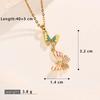 Sweet Temperament Butterfly Pendant Clavicle Necklace - Micro-inlaid Color Drip Oil, New Fashion for Women