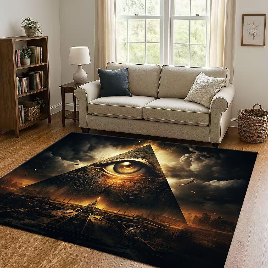 Symbol Oka Wszechwidzącego Wolnomularstwa Złe Oko Sztuka Dywanik do Salonu Antypoślizgowy Dywan do Sypialni Pokoju Zabaw Kanapy, Dekoracja Domu Wycieraczka