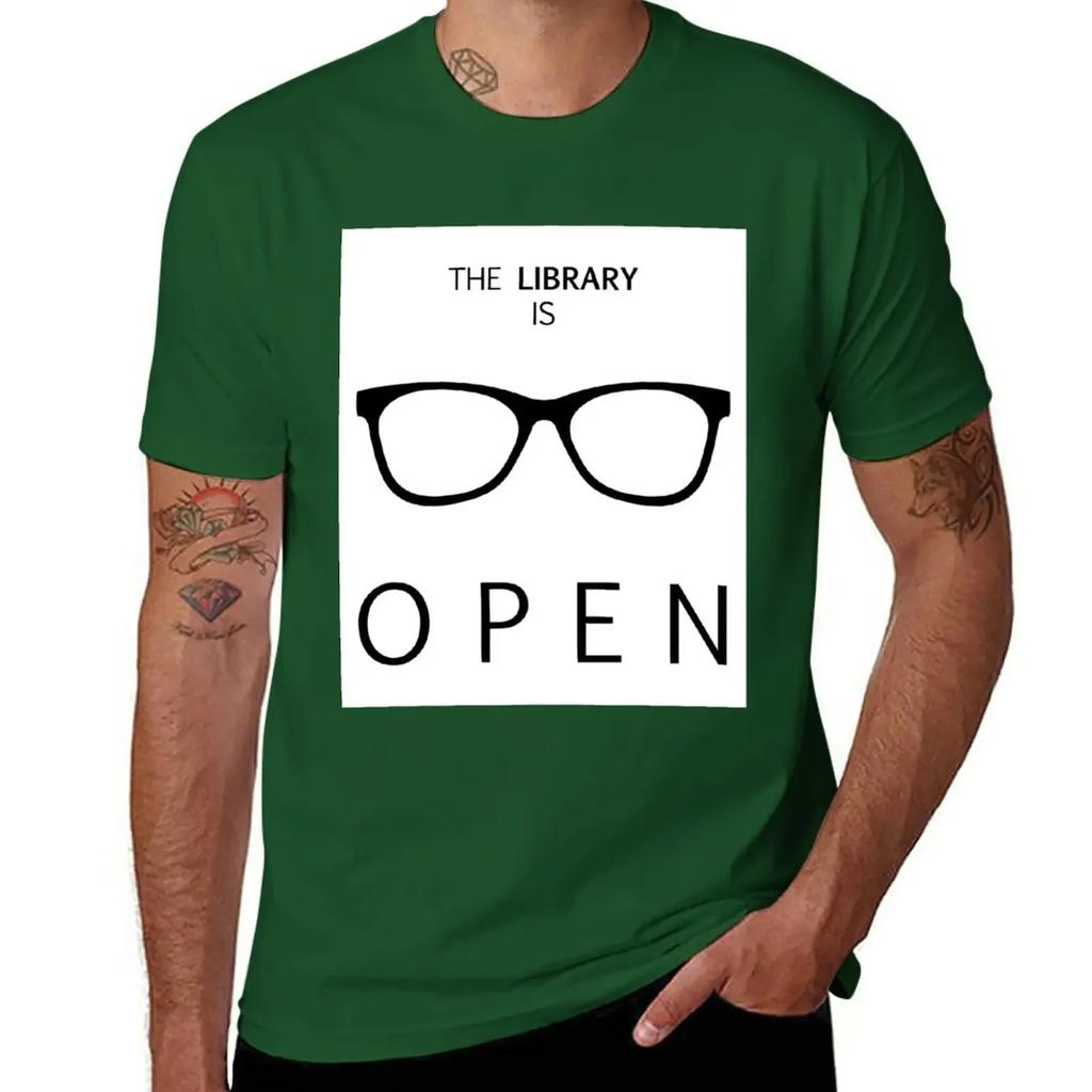 The Library is Open T-Shirt graphics tops sublime plain white t shirts men