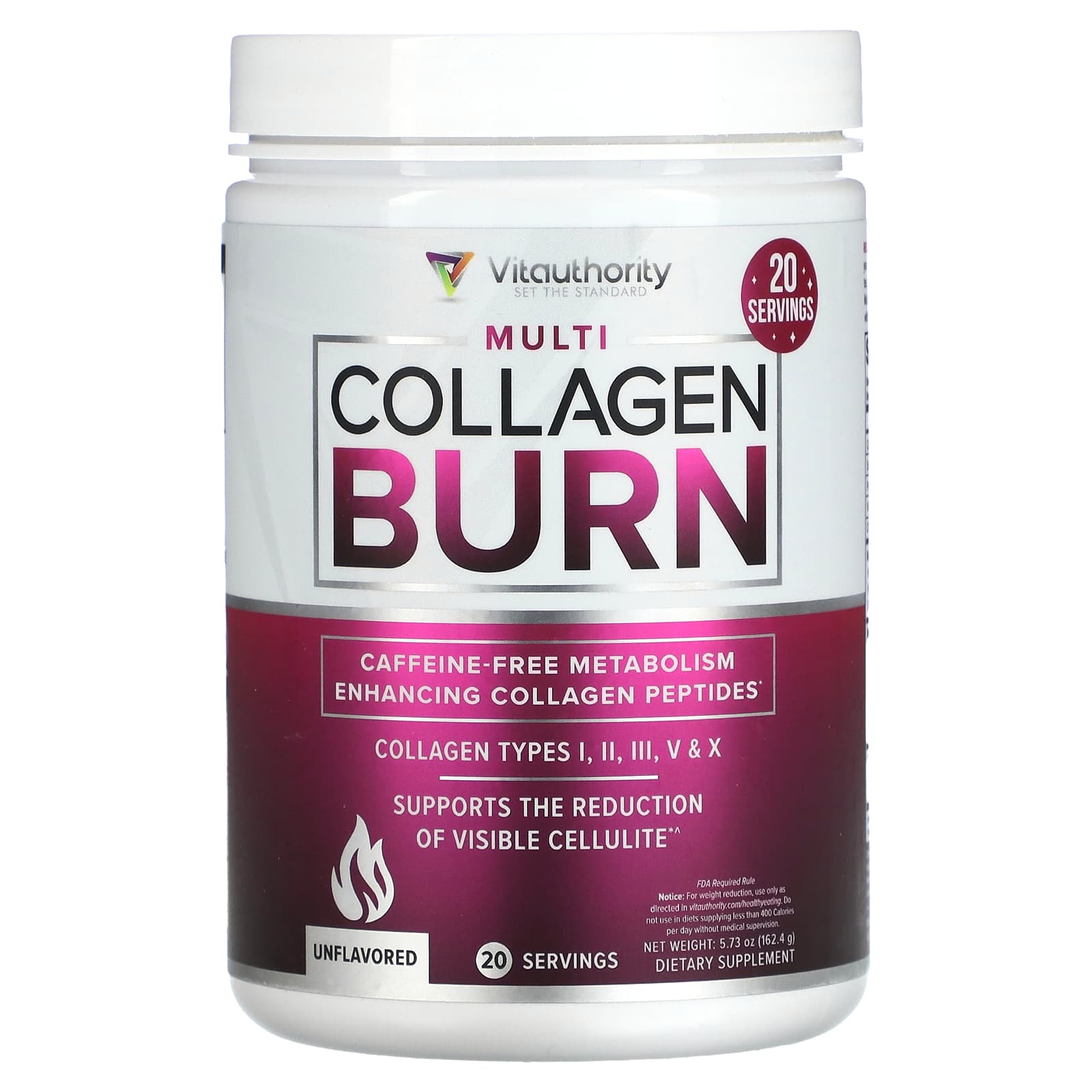 

Vitauthority, Multi Collagen Burn, без смаку, 5,73 унції (162,4 г)