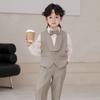 Elegantes Jungen-Formalkleidung Weste Anzug Set, Kinder Weste Hose Fliege Outfit, Kinder Gentleman Kleidung für Hochzeitsfeier Geburtstag Schulaufführung 3-10 J