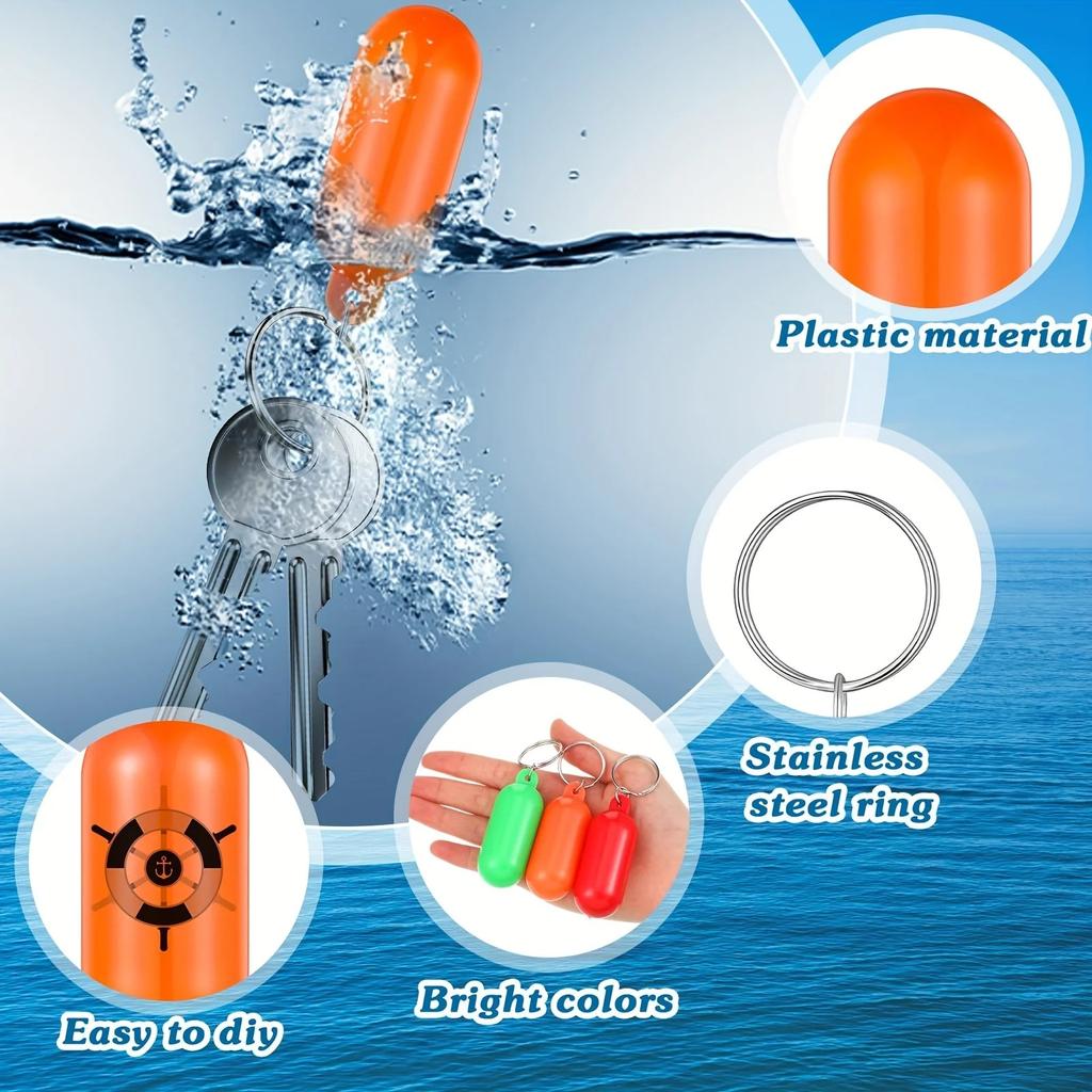 Portachiavi Decorativo in Plastica Impermeabile, Portachiavi da Spiaggia Ovale Vuoto, Portachiavi Galleggiante da Spiaggia, Ciondolo per Rafting