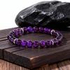 Festive Gifts Teal Stone Purple Glass Beaded Bracelet Modern Fashion Jewelry For Men Daily Wear Gift
