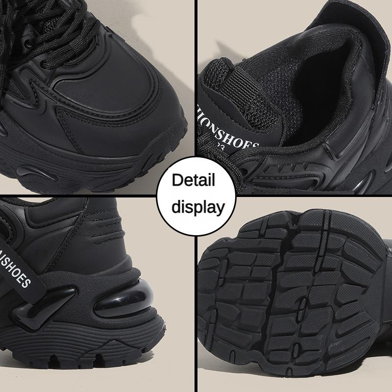 Dickbesohlte Papa-Schuhe für Damen im Herbst und Winter, neuer Retro-Stil, leichte, kleine, höhenverstellbare Freizeit-Sportschuhe