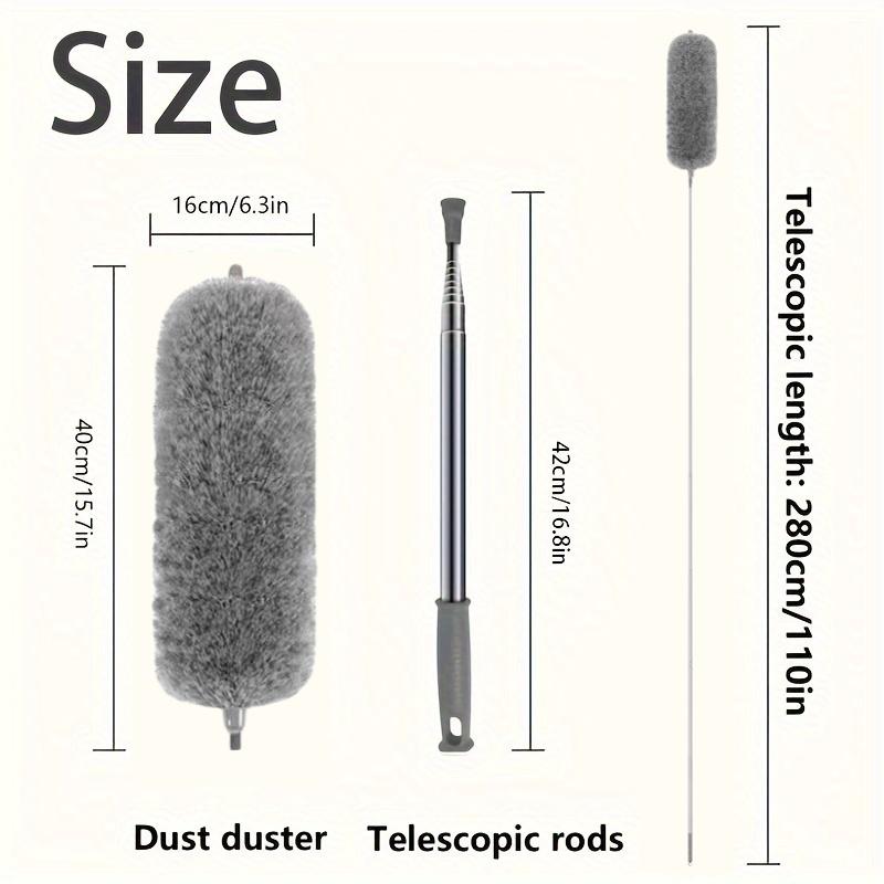 Bardzo długi chowany pyłochłon z giętką głowicą, zmywalna szczotka do kurzu do wysokich sufitów, wentylatorów, mebli, samochodu, narzędzie do czyszczenia wielokrotnego użytku