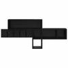 Wall Mounted Nightstand with Shelf Black Oak Effect