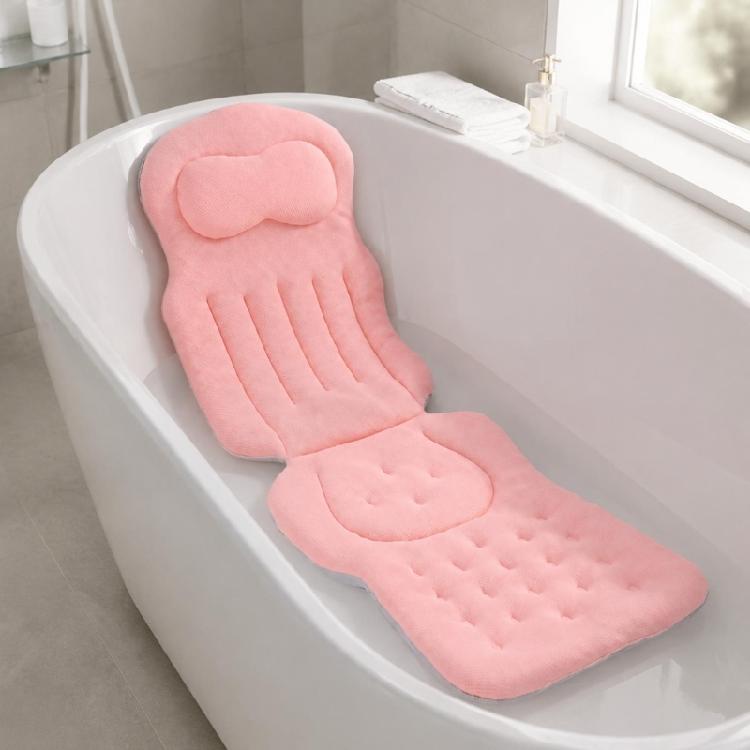 Adult Bath Cushion with Segmented Headrest Support and Cushioned Coverage for Quiet Soaking and a Bath Routine In Daily Use