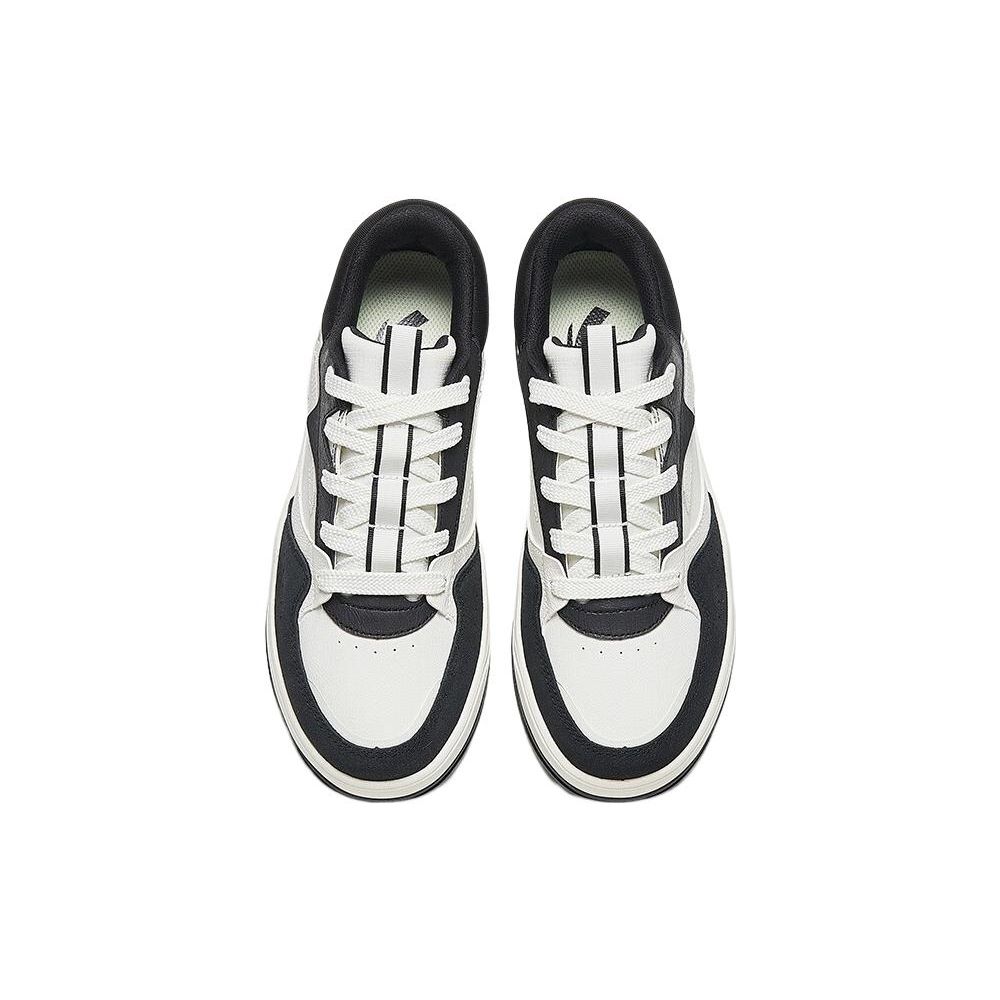 Anta C37 Series Thick Sole Height Increasing Non-Slip Wear-Resistant Low-Top Skate Shoes Women sneaker Black White 922338003-3