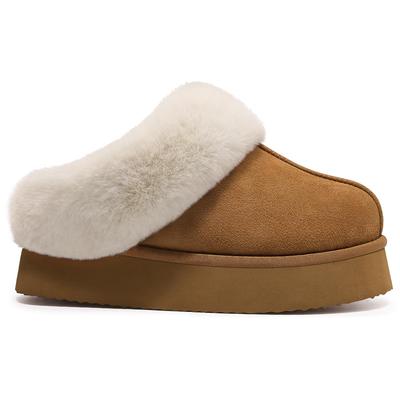 Fashion Kidmi Women's Slippers New Fuzzy Platform Slippers Women Comfortable Winter House Shoes with Memory Foam Women's Cotton Slippers