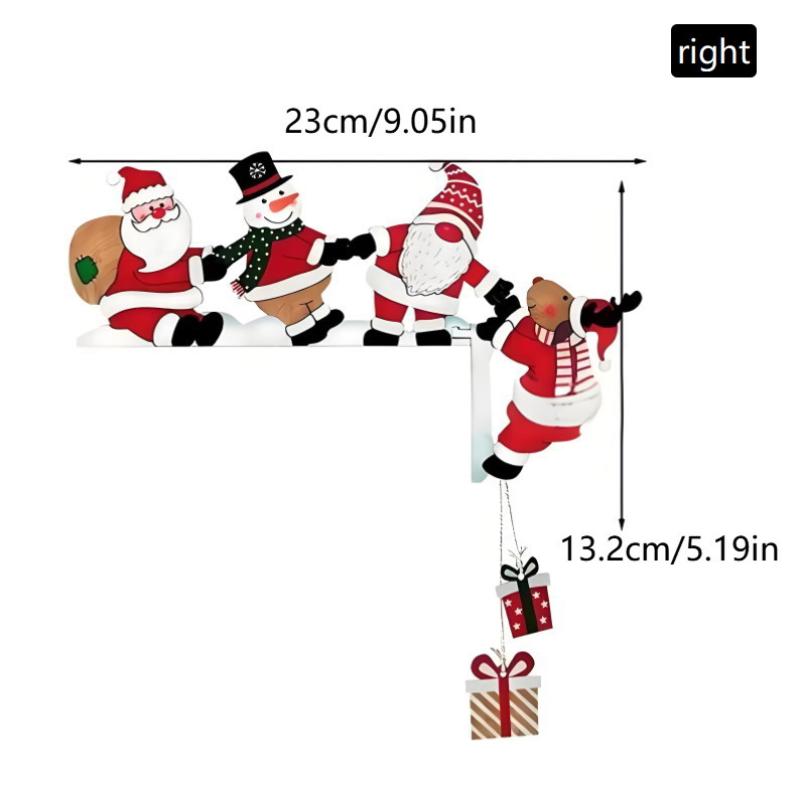2026 New Wooden Santa Door Corner Decor Snowman Reindeer Pendant Christmas Cartoon Door Frame Decor Party Christmas Ornament